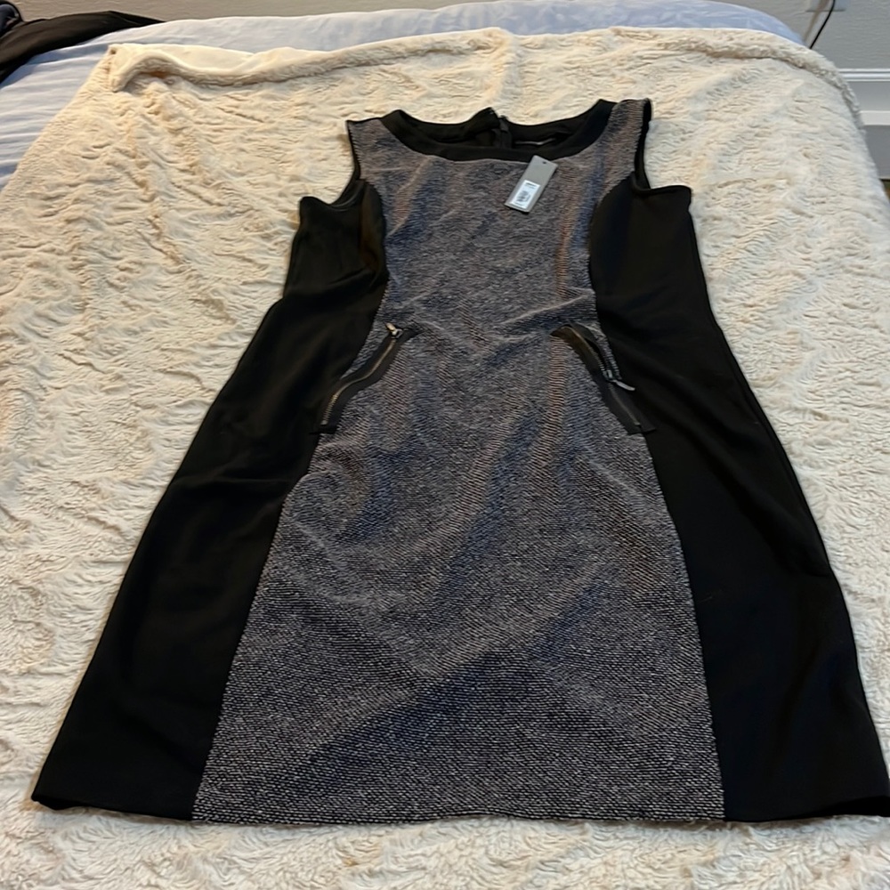 New With Tag Apt.9 Black Gray Sheath Dress Size L
